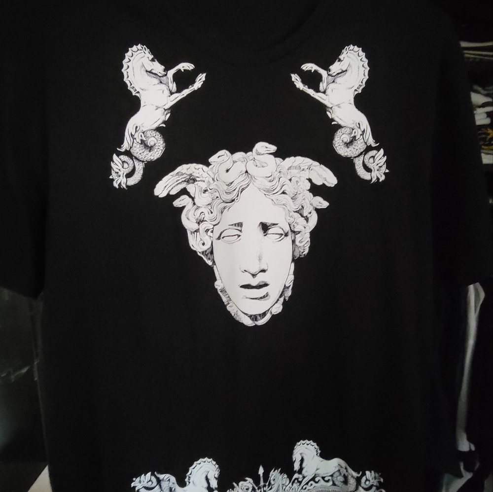 Mens Versace Medusa & Horses tee - 6X